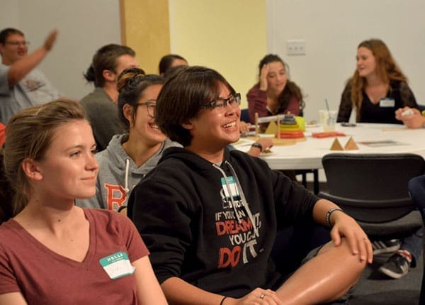 Teen Science Café Network students laughing during session